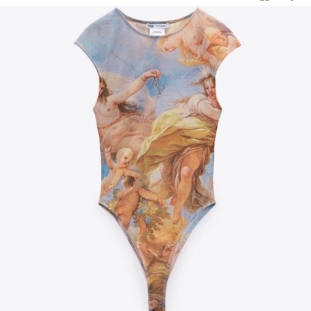 Zara Giordano Luca Cherub Mesh Tulle Bodysuit